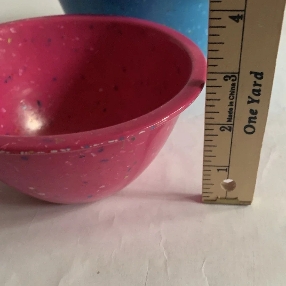 ZAK! Designs Confetti Melamine Nesting Mixing Bowls Blue Pink Fun Colorful